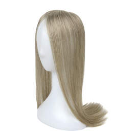 Topper naturalny z włosów słowiańskich virgin jasny siwy 48cm DELMAR # Lightgrey