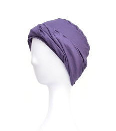 Fioletowy turban z bambusowego materiału LISBON # B/30 ciemny fiolet*