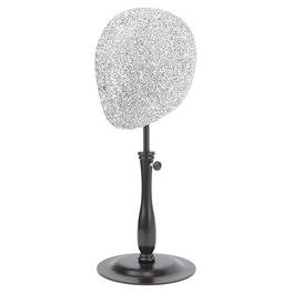 Wig head, stand - silver crystal