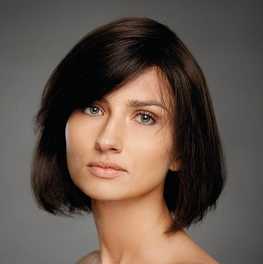 Peruka syntetyczna damska bob z grzywką na bok ciemny brąz z jasnymi refleksami WINTER NEW # 830/27-830