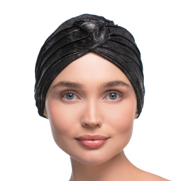 Ciepły elegancki turban grafitowy MOONLIGHT*