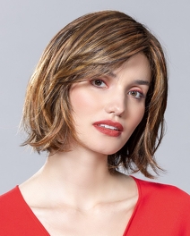 Peruka z włosów syntetycznych teksturowany bob bursztynowy blond z odrostem SMOKE MONO PART # bernstein/rooted