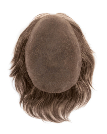 Tupet męski z włosa syntetycznego brąz z naturalną siwizną JET # M3s