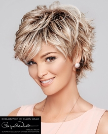 Peruka syntetyczna damska bob z cieniowaną grzywką bursztynowy blond ASPEN # bernstein/mix*