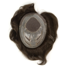 Natural Remy Hair Toupee Light Grey LUCA #380
