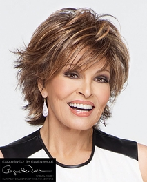 Peruka z włosów syntetycznych ciepły siwy INDIANA # smoke/mix*