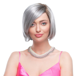 Synthetic bob wig with a side parting in brown with roots HOLLY #6/8/4R