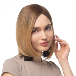 Slavic natural hair blonde topper with roots AIKA 30cm #6/8/10R+14/16