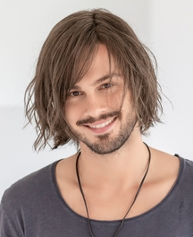 Peruka męska z włosów syntetycznych brąz termoodporna BRIAN # M5s