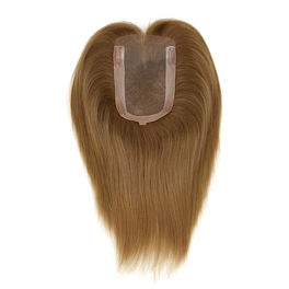 Topper z naturalnego włosa słowiańskiego ciemny blond z linią rozmytą DALIA 15cm # 10