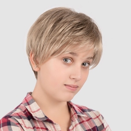Peruka dziecięca z włosów syntetycznych jasny brąz NELE # lightbrown