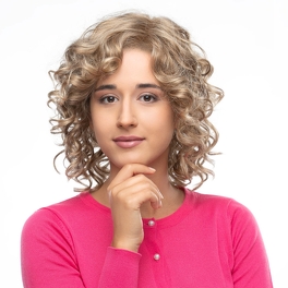 Peruka syntetyczna delikatne loki do ramion ciemny blond LOLLIPOP # 14/16