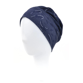 Navy blue turban with BARBADOS patterns # B160*