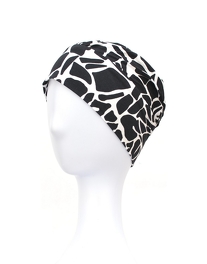 Lekki i wygodny turban czarny w biały wzór SOFIA # B/43*
