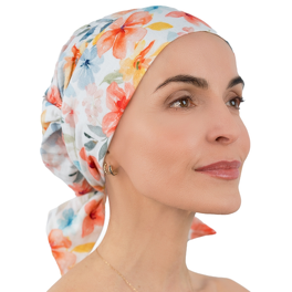 Bawełniany turban w kwiaty FELICJA NEW # K-050
