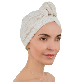 Beige VERBENA Turban with Original Knot # DEC63 + B9