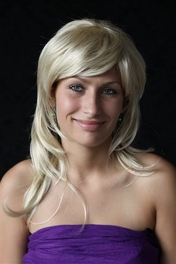 Peruka imprezowa karnawałowa okazjonalna ciemny blond ROSSABELIA # 14