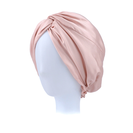 Turban do spania z jedwabiem pudrowy róż LENA # SS3