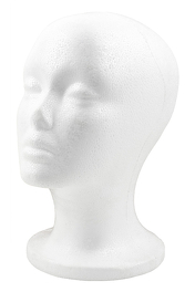 White female styrofoam head