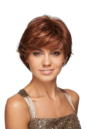 Peruka syntetyczna ciepły miedziany brąz z odrostem JOCASTA # 27/30/31R