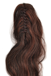 Długa treska z falowanych włosów zakładana na kitkę mahoniowy brąz CHAMPAGNE # rotbraun/mahagoni