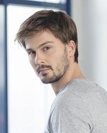 Męska peruka z włosów syntetycznych brąz z siwizną GEORGE 5 Stars # M46s