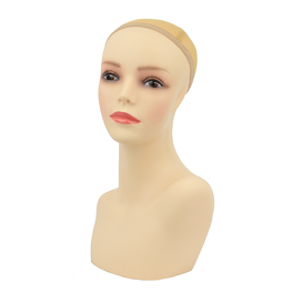Display head with face for showcasing wigs 39cm