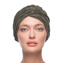 Ciepły turban oliwkowa zieleń SAVANNA*