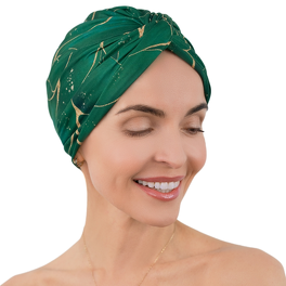 Zielony elegancki turban w stylu retro ze złotym zdobieniem ARUBA # M80+B391