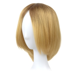 Topper z naturalnych włosów słowiańskich średni blond z odrostem ombre AVA 20cm # 8/12R+14/16