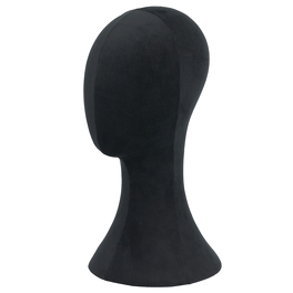 Velvet wig head - black