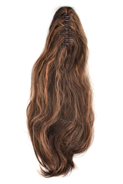 Długa syntetyczna treska zakładana na klamrę orzechowo kasztanowy brąz SCOTCH # haselnuss/kastanie