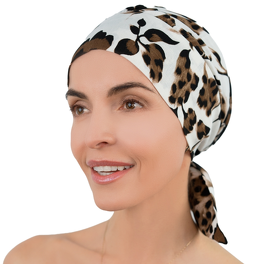 Turban z wiązaniem z tyłu abstrakcyjny wzór CROCUS # Q-542