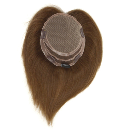 Slavic natural blonde hair topper with highlights ALUNA 18cm #14+16H